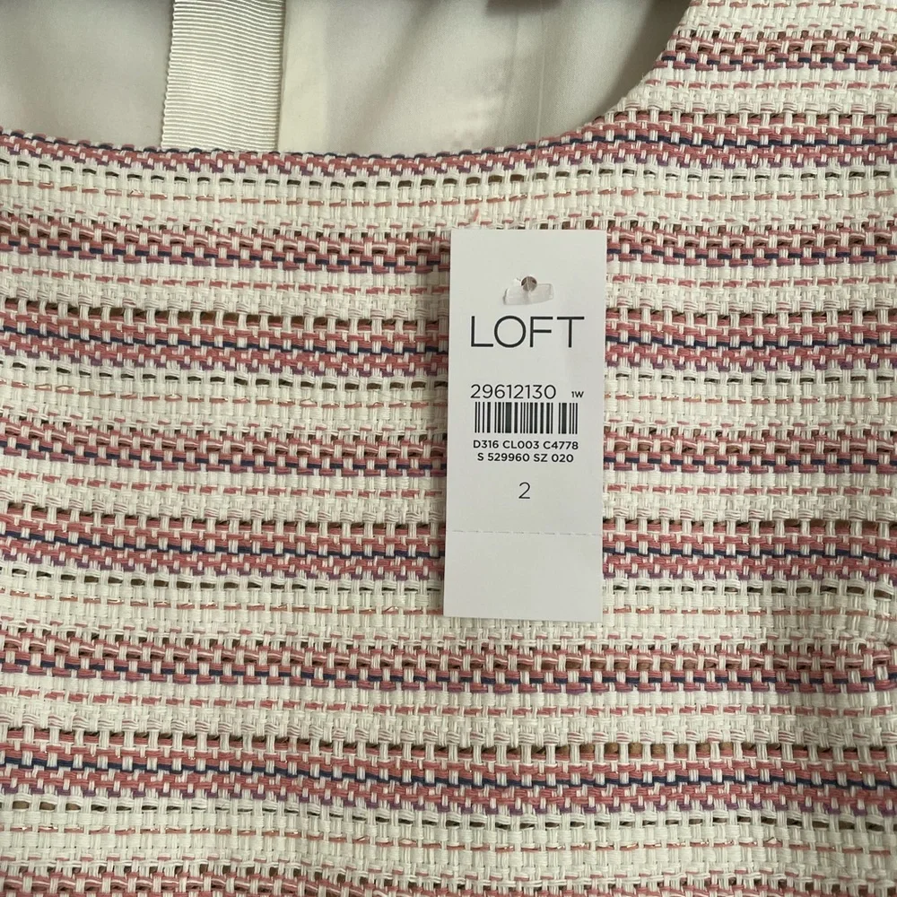 LOFT Ann Taylor Dress with Pink Blur and Off‎ White Stripes